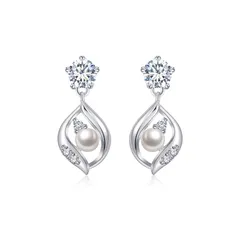 【新品】 Free bird パール ピアス レディース金属アレルギー対応 ピアス 揺れるつけっぱなしシルバー925 6月 誕生石 人気 ジュエリー 「幸運な葉」アクセサリー?生日 母の日プレゼント入学式 0