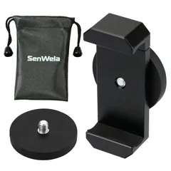 スマホホルダー 三脚 マグネット式 スタンド  自撮り コンパクト (ブラック)