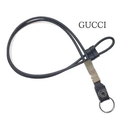 ★GUCCI★ グッチ　★ネックストラップ GUCCI - グッチ GUCCI ネックストラップ レザー/メタル ブラック