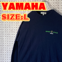 【YAMAHA】ヤマハ　プリント　スウェット　L　ネイビー　古着　MTSW2309-108