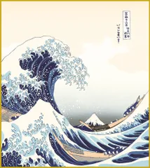 色紙  色紙掛けなし 色紙絵  和風 神奈川沖浪裏  モダン 掛軸 床の間 和室 おしゃれ 壁掛け 絵