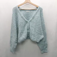 ◇ ⊇ mily bilet 長袖 ニットカーディガン サイズM ブルー レディース E  【1411210073378】