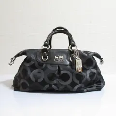良品 COACH コーチ マディソン オプアート 2way ハンドバック ボストンバッグ ショルダーバッグ 13862 ブラック レディース 古着 中古 USED