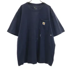 Carhartt カーハート K87 半袖 Tシャツ L ネイビー 無地 ポケT メンズ 古着
