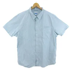 コロンビア 半袖シャツ トップス チェック柄 大きいサイズ アウトドアウエア メンズ XXLサイズ 緑×白 Columbia 【中古】