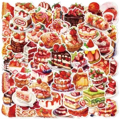 シールケーキスイーツいちごカフェ韓国パン可愛い派手セットデコステッカーコラージュ