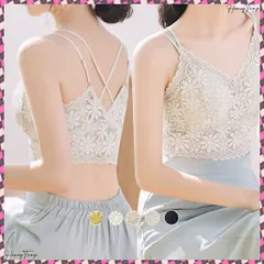 送料無料 総レースキャミソールカップ付きブラトップ バッククロス セクシー チラ見せブラ ショート丈肌着 背中見せ ノンワイヤーインナートップ ブラキャミ チューブトップ 美胸ブラ黒 楽ちん へそ出しブラトップ 大人かわいい 肌着