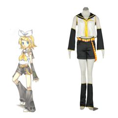 【靴だけで即コス可！】鏡音リン  コスプレ 通常衣装 ウィッグセット 0104