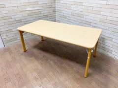 ◆miki 三木工業 ウッドエアーテーブル 6人用 園児 保育 作業机 折り畳み式 机 4点セット テーブル 幼児 キッズテーブル 木製 家具 (畑770)