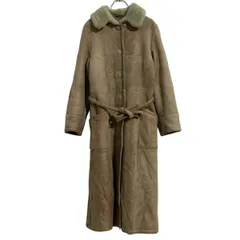 ロング フェイク ムートンコート レディース M～ ベージュ 裏ボア 古着卸 アメリカ仕入 a703-5563