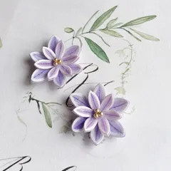 あじさい ピアス イヤリング＊万華鏡パープル