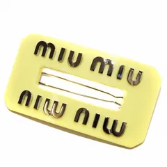 ミュウミュウ miumiu Risid Plex Hair Clip ヘアクリップ ヘアアクセサリー ロゴ 黄 イエロー 5JF093 /AN16 ■OHのサムネイル