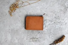 L字ファスナー財布　本革　ｲﾀﾘｱﾝﾚｻﾞｰ　Brown　ブラウン