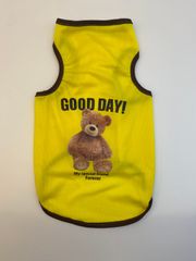 ペット用品 ペット 犬服 ドッグウェア 熊柄　クマ柄　かわいい さわやか　無地 おしゃれ　小型犬　中型犬　お散歩　お出かけ　春夏　安い　GOOD DAY   イエロー（無地）