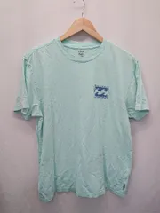 ◇ Θ φ BILLABONG ビラボン バックプリント 半袖 Tシャツ カットソー サイズM ミントブルー メンズ E  【1503040004308】