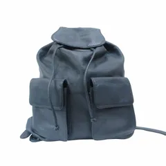 ヒロフ リュック レザー 巾着タイプ ゴールド金具 ブラック HIROFU(ヒロフ) H logo gold hardware leather mini backpack H