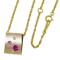本物 ダイヤモンド 0.50ct ルビー 0.34ct K18 YG WG PG ネックレス イエロー ホワイト ピンクゴールド アクセサリー ジュエリー 中古 【フォロー割】
