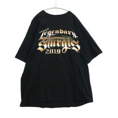 【中古B】GILDAN ギルダン XL位 メンズ 半袖Tシャツ Legendary Sturgis 2019 モーターサイクル バイカー 黒 中古B 古着
