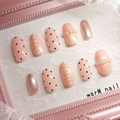 パール ピンク ドットネイル ネイルチップ - メルカリ