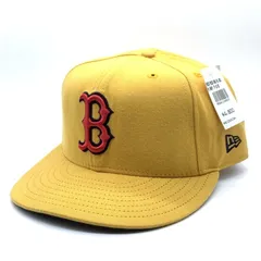 90's New Era ニューエラ MLB ボストン・レッドソックス 59FIFTY ベースボールキャップ マスタード ウール USA製 Size 7 3/8 (58.7cm)