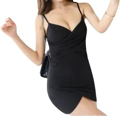 RED RAY レッドレイ タイト Vネック ドレス ミニ ワンピース( ブラック,  2XL)