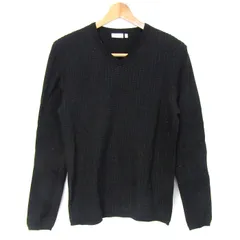 カルバンクライン 長袖ニット セーター Vネック トップス メンズ Mサイズ ブラック系 Calvin klein 【中古】