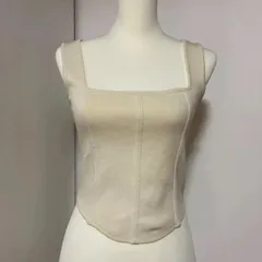 ZARA ベージュ ストレートネック ビスチェ Lサイズ【新品未使用】