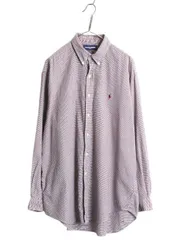 【お得なクーポン配布中!】 90s ラルフローレン ゴルフ 長袖 ボタンダウン シャツ メンズ L / 古着 オールド ポロ 千鳥格子 チェック コットン BD 長袖シャツ ゆったり