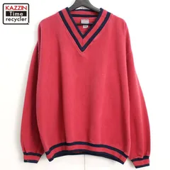 90s vintage PLUMA Vネック 2トーン スウェット トレーナー メンズ 表記Lサイズ