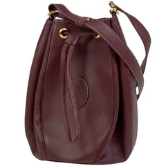 カルティエ CARTIER マストライン ショルダーバッグ 巾着型 ショルダーバッグ レザー ボルドー レディース 【中古】