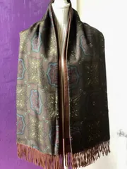 ETRO (エトロ) シルク100％ストールショール ブラウン系　USED