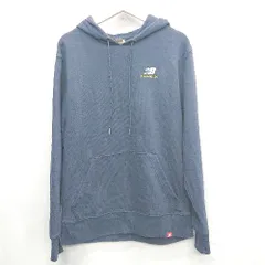 ◇ ⊇ NEW BALANCE ニューバランス 長袖 パーカー サイズL ネイビー メンズ E  【1503050017947】