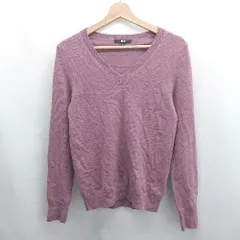 ◇ ⊂ UNIQLO ユニクロ シンプル系 長袖 カシミヤVネックセーター サイズM ピンク系 レディース E  【1507160031770】