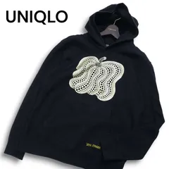 UNIQLO × 草間彌生 ユニクロ 通年 プリント★ スウェット フーディー パーカー プルオーバー Sz.L メンズ 黒