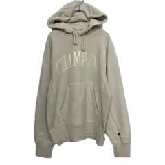 Champion ロゴスウェット パーカー XS ライトベージュ チャンピオン リバースウィーブ プルオーバー 裏起毛 古着卸 アメリカ仕入 a708-5529