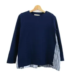 クロコダイル カットソー シャツ プルオーバー ブランド トップス レディース Mサイズ ネイビー×グレー CROCODILE 【中古】のサムネイル