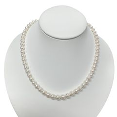 【中古】ミキモト MIKIMOTO アコヤ真珠5.5-7.2mm パール　ネックレス　SILVER
