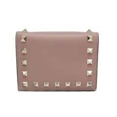 ヴァレンティノ・ガラヴァーニ(Valentino Garavani) ロックスタッズ QW2P0P39BOL レディース レザー 財布（二つ折り） ピンクベージュ
