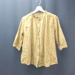 ◇ SM2 薄手 シンプル　無地 襟フリル 長袖 ブラウス サイズF マスタード レディース E  【1310130016000】