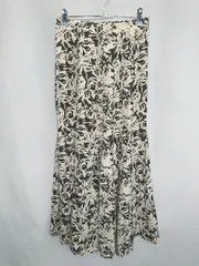 ◇ mysty woman ミスティウーマン 総柄 ロング フレア スカート サイズF ブラック系 レディース E  【1407020039734】