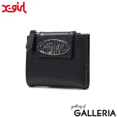 エックスガール 財布 レディース コンパクト 二つ折り X-girl 二つ折り財布 小さめ ブランド ミニ財布 かわいい おしゃれ 二つ折 薄い スリム 小銭入れ カード METAL OVAL LOGO BUCKLE WALLET 105252054002