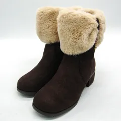 アクシーズファム リボンファースエードブーツ 未使用 TL623X05K0 靴 シューズ キッズ 女の子用 Mサイズ ブラウン axes femme 【中古】
