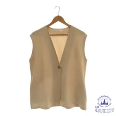 ☆美品☆ Hudson honey しまむら トップス ベスト シンプルおしゃれ ノースリーブ レディース 大きいサイズ ブラウン L 901-10895 送料無料 古着