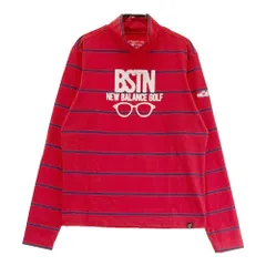 サイズ：1 NEW BALANCE GOLF ニューバランス  ハイネック 長袖Tシャツ ボーダー柄 レッド系 [240101373433]# ゴルフウェア レディース ストスト