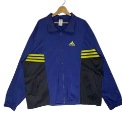90~00's vintage 90~00年代 ヴィンテージ adidas アディダス トラックジャケット ジャージ 万国旗タグ スリーライン ライトアウター ワンポイント刺繡 オーバーサイズ ビッグシルエット SOUTHAFRICA製 ネイビー