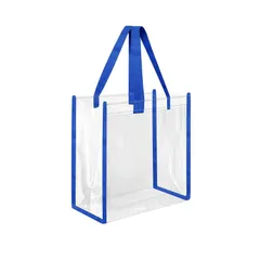 【迅速発送】DFsucces プールバッグ 透明ビニールバッグ pvc 汚れにくい 防水 大容量 手提げバッグ お持ち運び便利 男女兼用 ビーチ/水泳/温泉/旅行/アウトドア用 (ブルー 30*30*15cm)