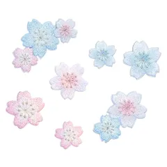 【数量限定】7枚セット 桜の花ワッペンアップリケかわいい衣服帽子スカート刺繍アイロンワッペン XUNHUI
