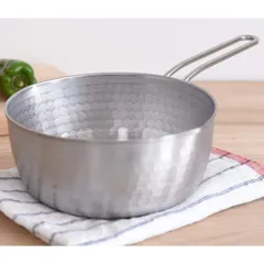 アーネスト 【日本製】 燕三条 雪平鍋 (片手鍋) IH/食洗機対応 18cm ステンレス (サビにくい) 打ち出し(変形しにくい/耐久性アップ) 両側注ぎ口 (どちらからでも注ぎやすい) ミルクパン シルバー A-77455のサムネイル