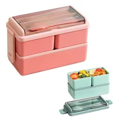 【特価商品】弁当箱 大容量 二段 お弁当箱 ランチボックス べんとう箱 レンジ ランチボックス二段 仕切付 食洗機 電子レンジ対応 女性 男性 高校生 通勤 漏れ防止 おしゃれ 軽量 子供用 学生 大人用 ピンク