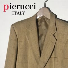 pierucci テーラードジャケット ベージュ チェック メンズ